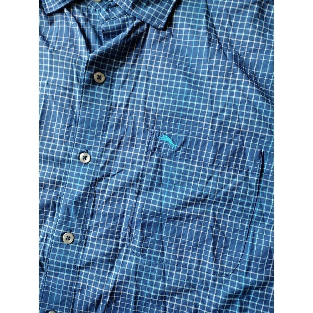 Tommy Bahama The Siesta Key Mens L/G Blue Plaid Long Sleeve Button‎ Down Shirt - Picture 3 of 10